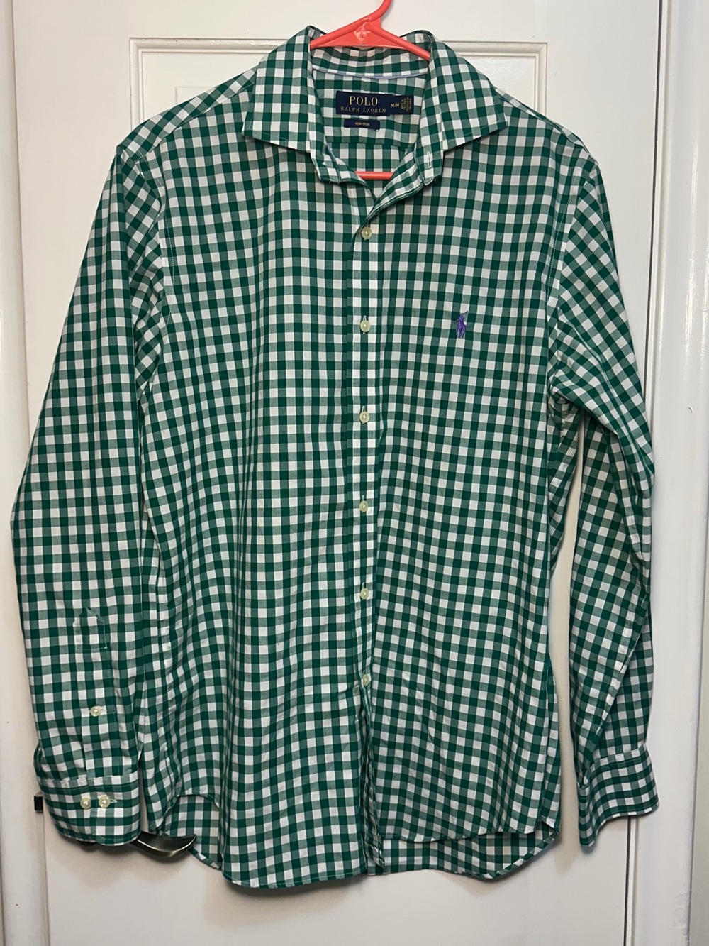 Ralph Lauren Green and White Gingham Button-Down Shirt Men’s Medium
